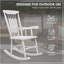 Ensemble de 2 chaises berçantes d'extérieur en bois Outsunny, 350 lb Balancelles de véranda avec dossier haut pour le jardin, le patio, le balcon, le blanc