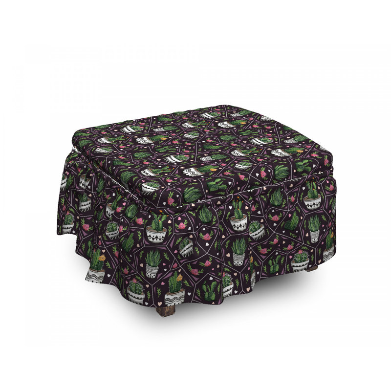 Housse pour repose-pieds floral succulent plantes
