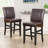 Upholstered Counter Stool with Solid Wood Frame,Set of 2