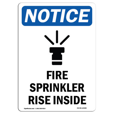 Fire Sprinkler Riser Inside Sign with Symbol