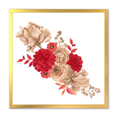 «Autumn Bouquet Of Fall Flowers And Leaves II», reproduction d'art sur toile traditionnelle