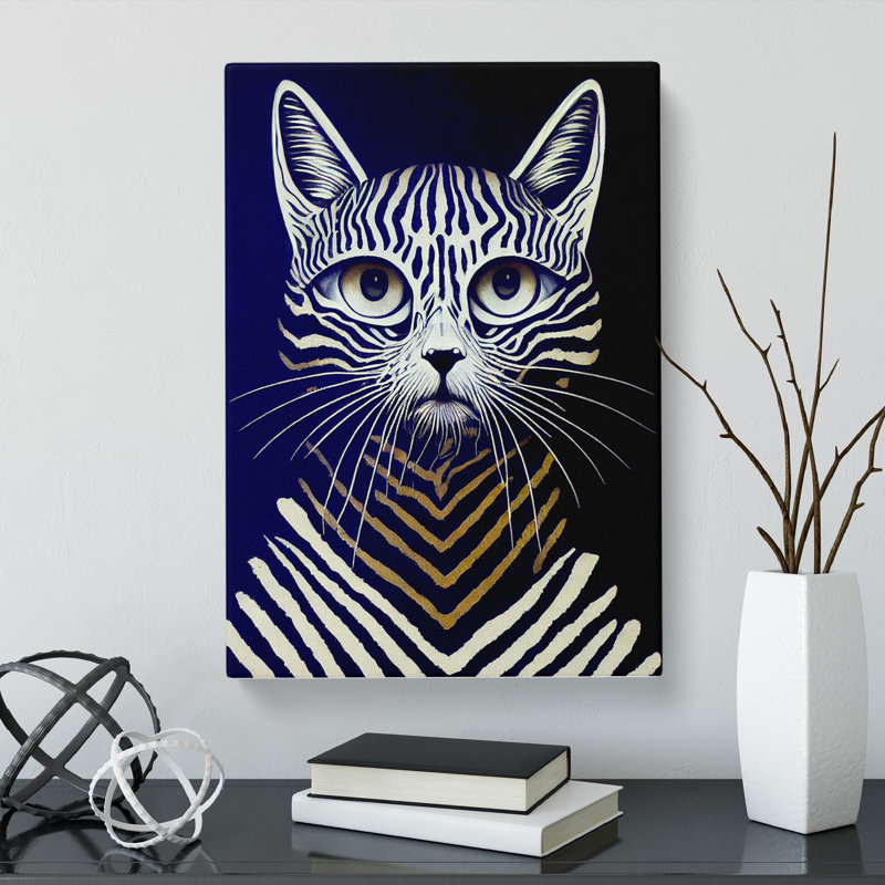 CAN-V0523-372X Cat - Wrapped Canvas Print, 50cm H x 35cm W x 3cm D