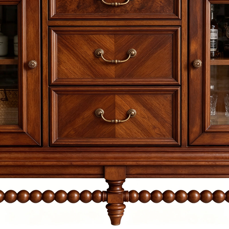 Simple Retro Style Solid Wood Sideboard