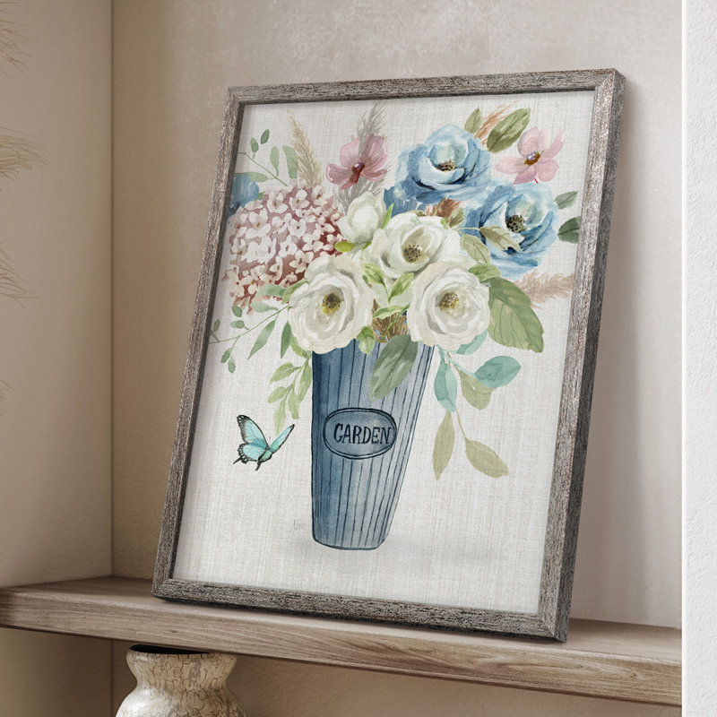 Garden Bouquet Framed Print - Solid Wood 48044, H 30 po x l 24 po