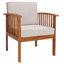 Ensemble de conversation en bois massif pour 4 personnes avec coussins Alderico Langell-499029229