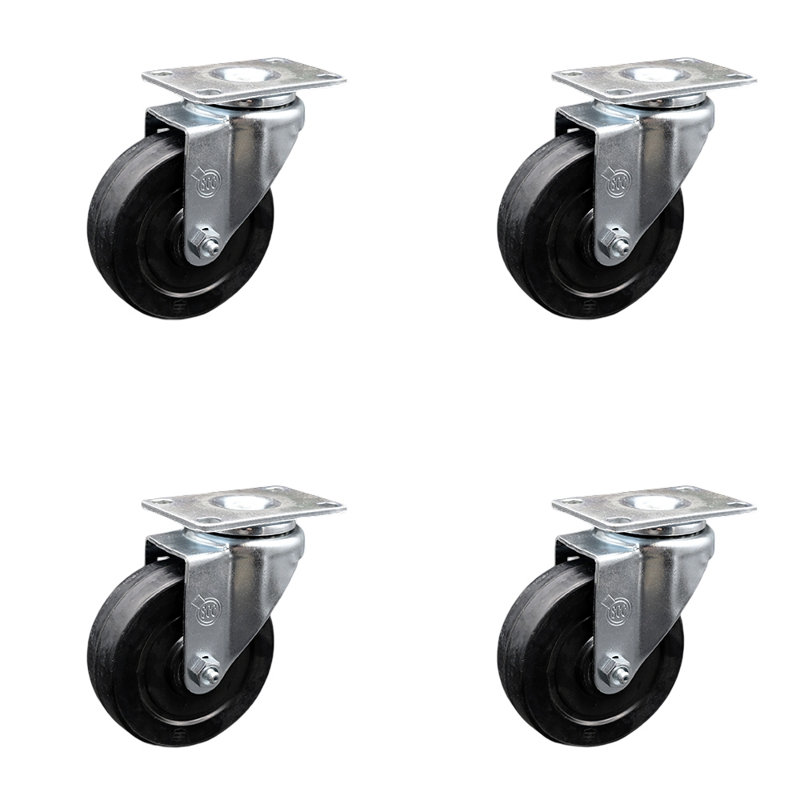 Soft Rubber Swivel Top Plate Caster