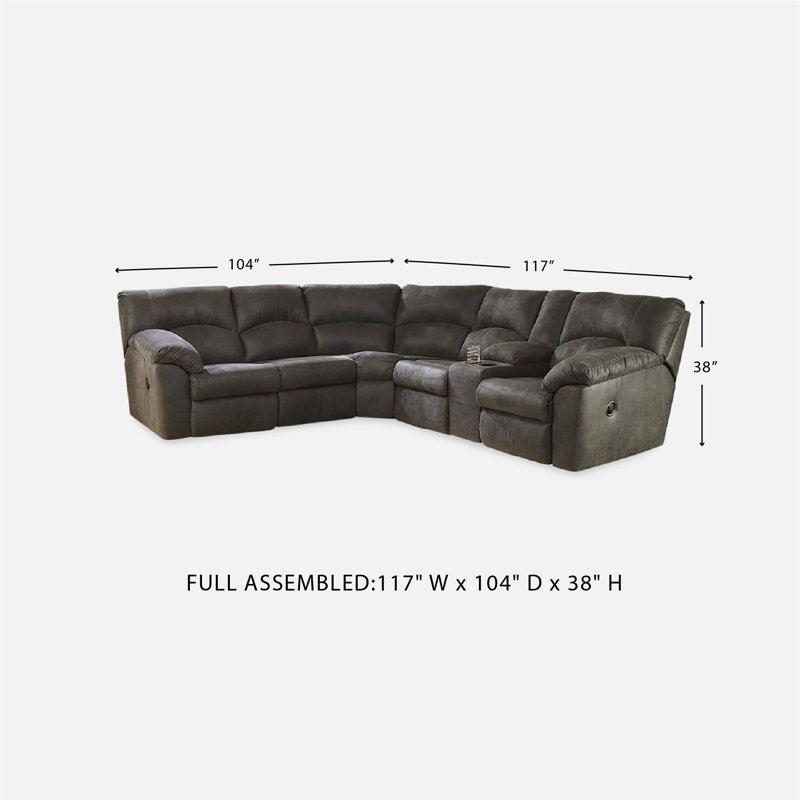 Smedley Upholstered Reclining L-Shaped Sectional Symmetrical