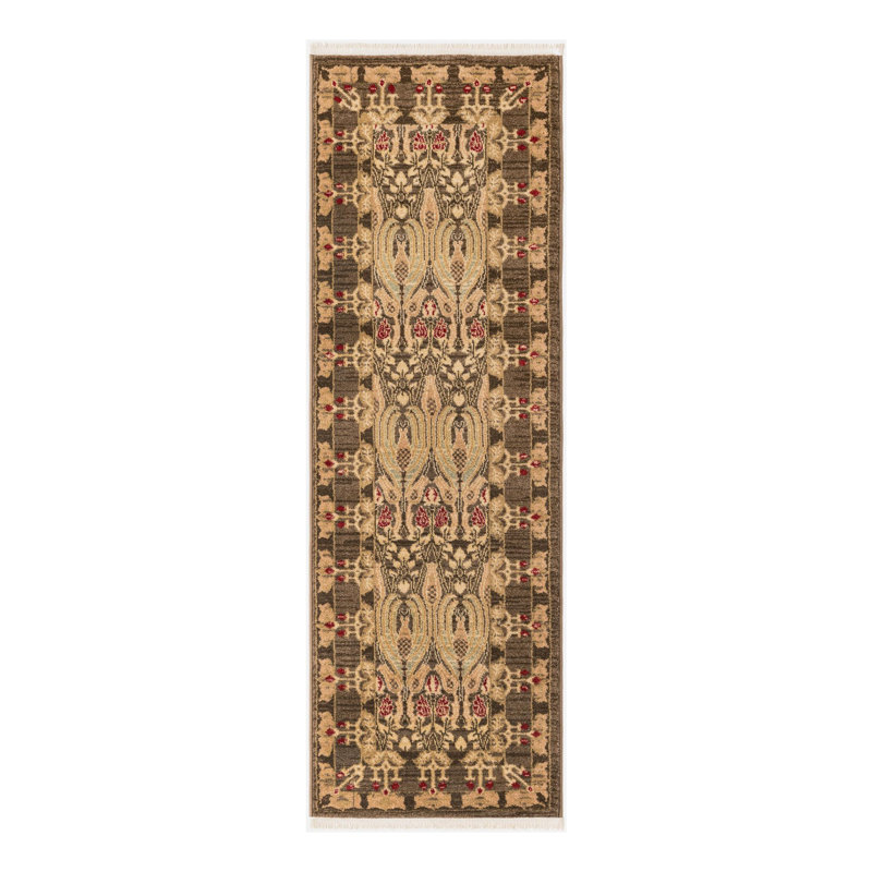 Moore Ikat Brown Area Rug, Runner 2' x 6'1"