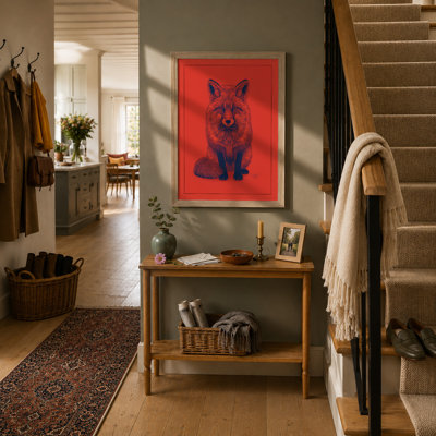 Confrontal Fox Modern - Framed Print