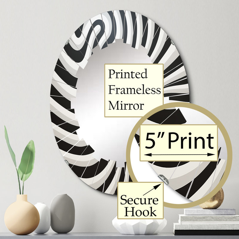 Zegna - Miroir mural moderne ovale, 30 po x 20 po