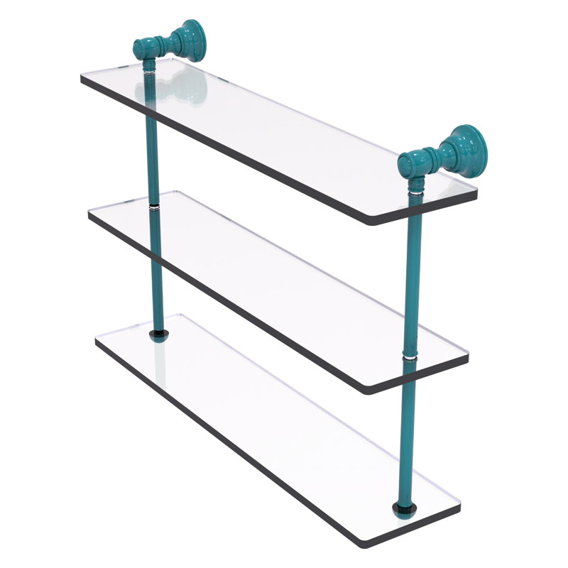 Étagère murale triple en verre Freyja, H 16 po x l 22 po x P 5,54 po, Étincelle d'automne