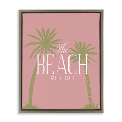  Art mural sur toile "Pink Beach Social Club" par Hey Bre! Creative Studio