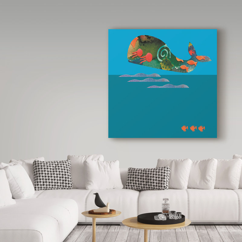 « the baleine », art sur toile, H 14 po x l 14 po x P 2 po