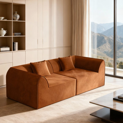 Compressed Memory Foam Sofa Lounger Daybed, Orange