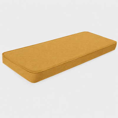 Coussin de banc pour l'extérieur de 3 po d'épaisseur et de 20 po de largeur sur mesure avec housse en chenille imperméable, mousse haute résilience 75D, fond gris antidérapant et passepoil double