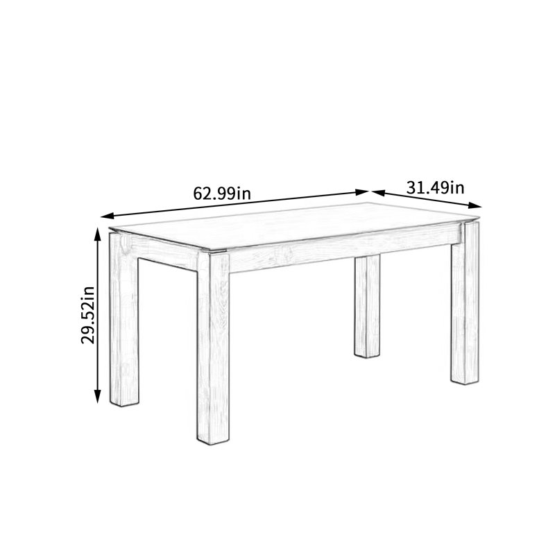 Multi-functional Sturdy Walnut Rectangular Desk, 29.52" H x 62.99" W x 31.49" D