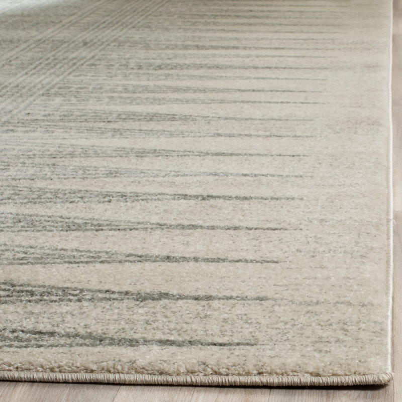 Abbingt Southwestern Ivory/Silver Area Rug, Rectangle 6'7" x 9'