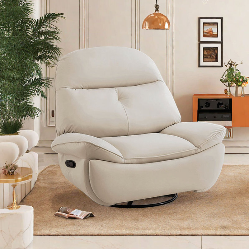 Fauteuil inclinable en similicuir Zeanna, Beige
