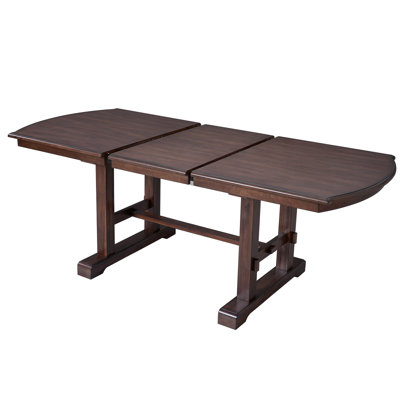 60"-78" Extendable Dining Table, Farmhouse Wooden Kitchen Table With Removable Leaf, Large Expanding Table For 4-8 (Cherry)