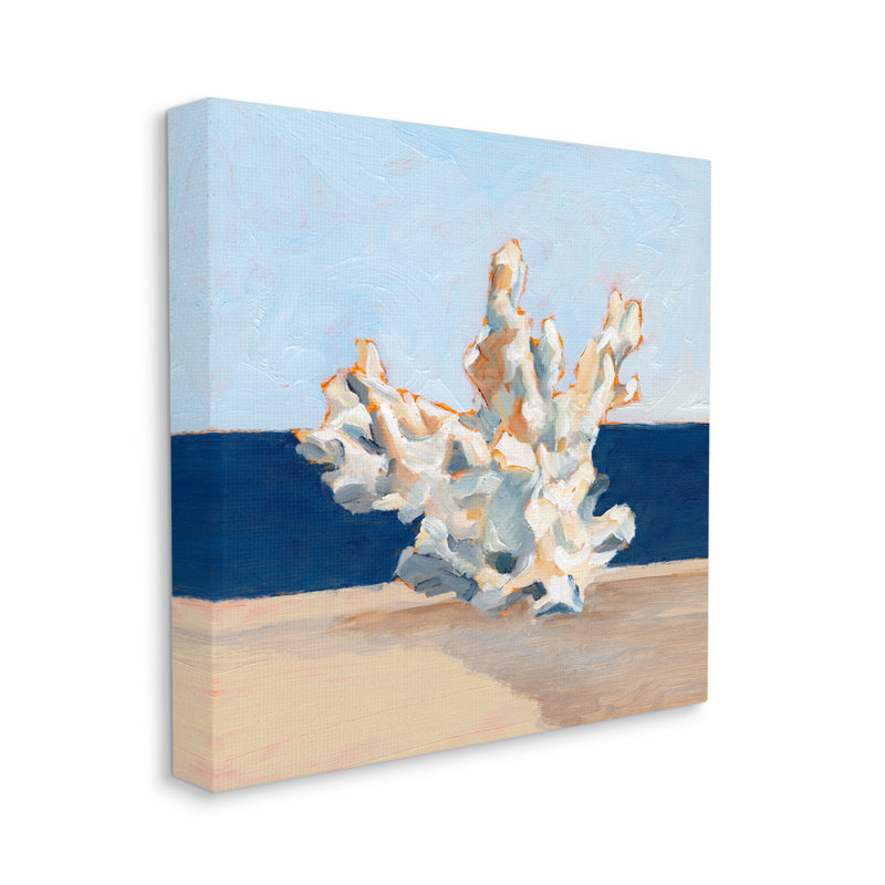 «Highland Dunes Nautical Coral», reproduction d'art giclée par Ethan Harper, H 17 po x l 17 po x P 1,5 po, Cadre noir