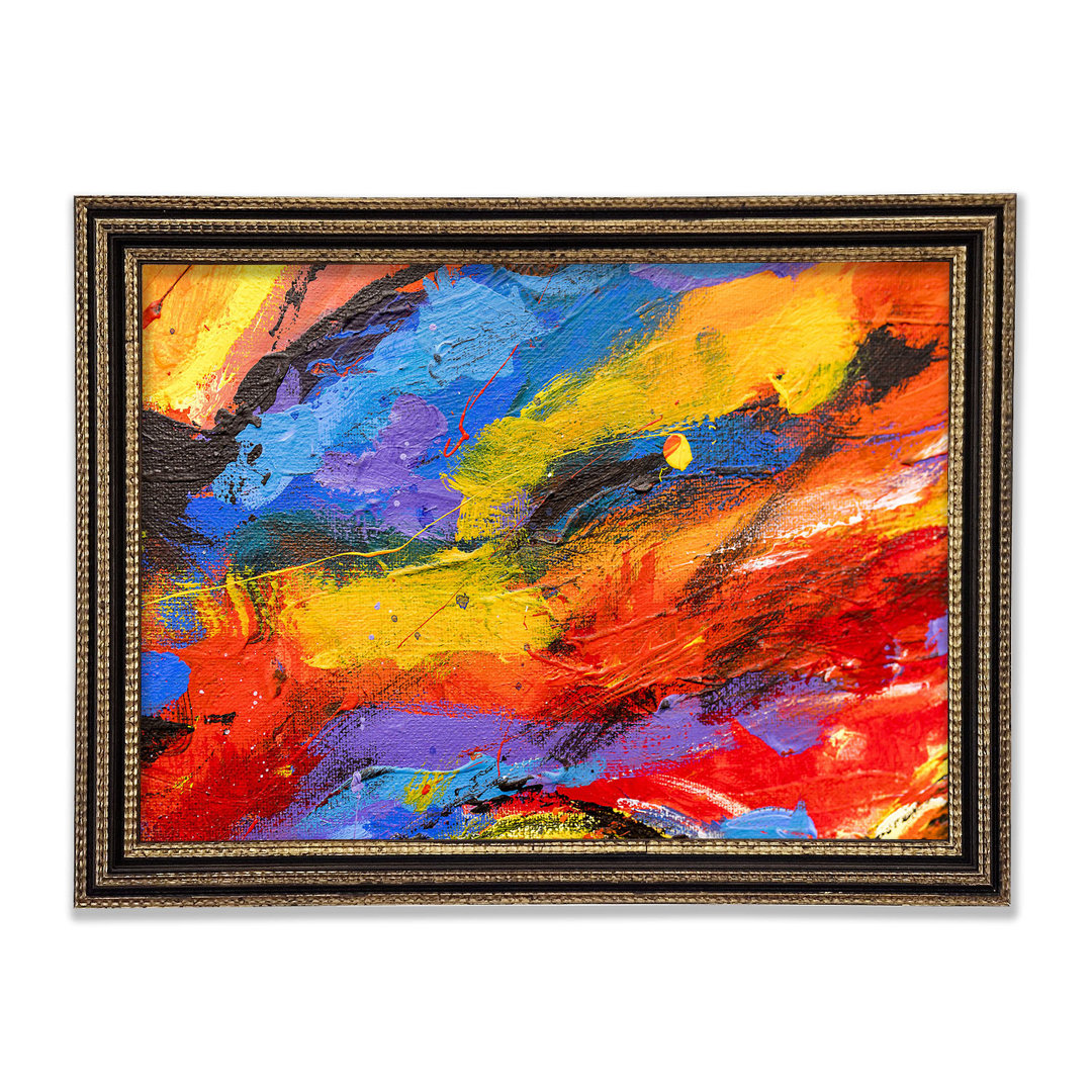 Gerahmtes Wandbild Oil Painting Colour Splash