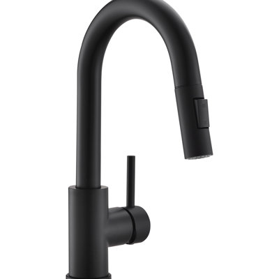 Black Bar Sink Faucet With Pull Down - 360 Swivel, Stainless Steel For Kitchen & Bathroom Modern Faucets Spray Single Handle,