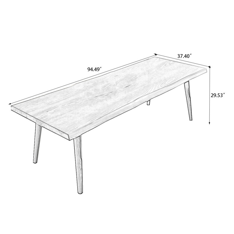 Brown Rectangular Solid Wood Butterfly Table, 29.53"H x 94.49"L x 37.4"W