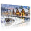 Ensemble de 3 tableaux sur toile représentant un village d'hiver sous la neige-121089003