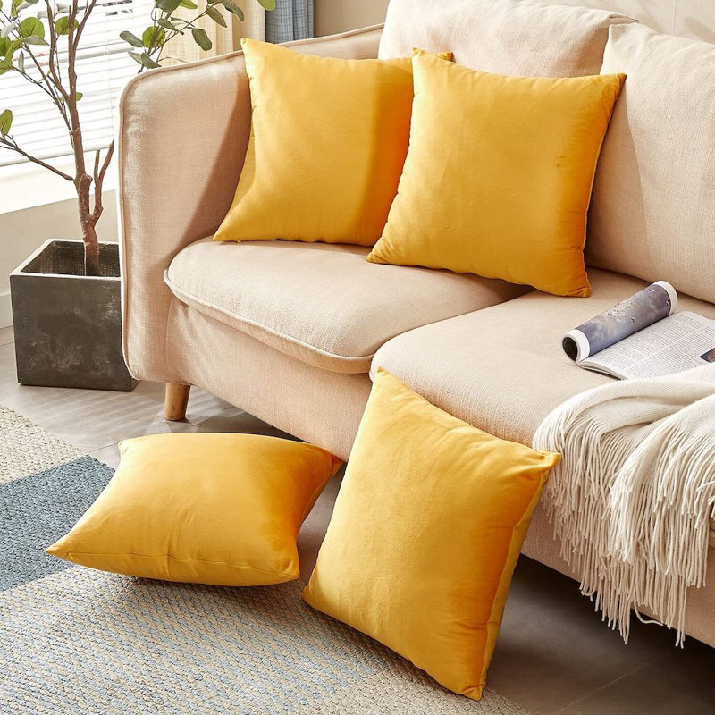 Nayelee Square Throw Pillow Cover, Deep Orange