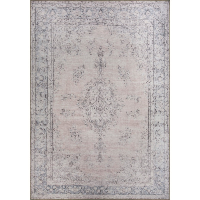 Tapis beige à motif tissé rétro, Rectangle 3 pi 10 po x 5 pi 3 po