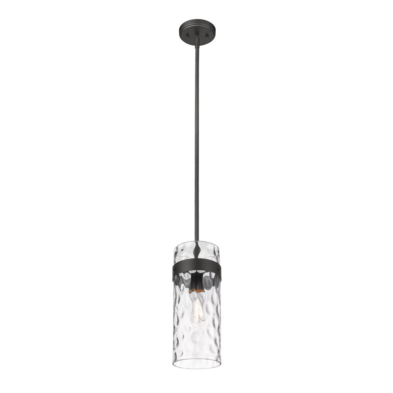 Luminaire suspendu 1 lumière Aultman, Noir mat