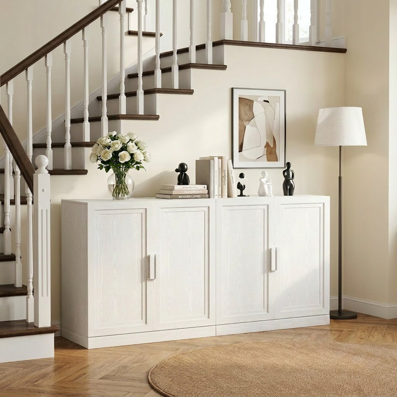 Armoire de rangement avec tablettes réglables Nashaya, White, 2 PCs-31"H+31"H