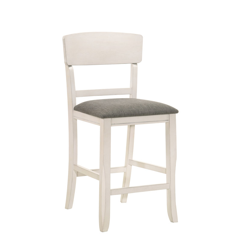 Tabouret de bar rembourré 2 pièces, Blanc