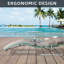 Chaise longue de piscine pour 3 personnes - aluminium antirouille avec tissu confortable et table d'appoint en métal pour chaise longue d'extérieur réglable à 3 chaises longues