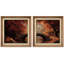 Autumn Forest Moonlight Stone Bridge Landscape - Art mural encadré en papier dans la chambre principale, 2 pièces-123831206-123831204