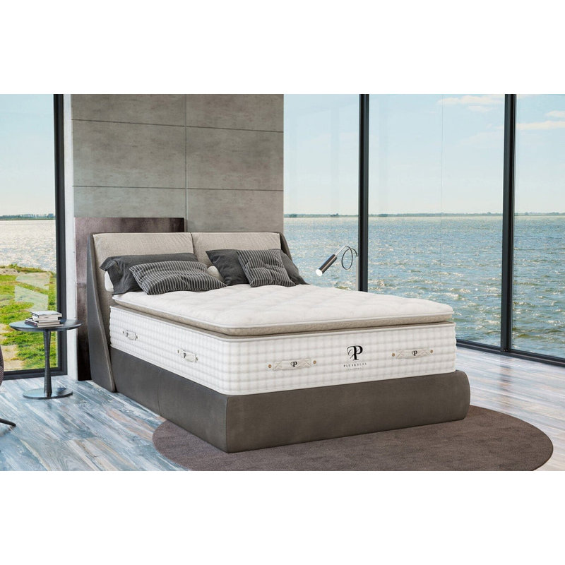 PlushBeds Organic Bliss 14" Medium-Firm Pillowtop Latex Mattress, Split King