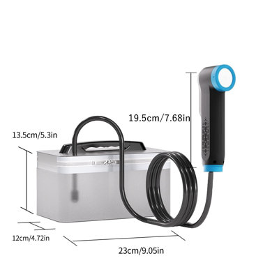 2-in-1 Portable Electric Bidet & Shower Kit with 2.3L Water Tank, Rechargeable Sprayer, Dual-Mode Rotating Nozzle, Adjustable Water Pressure, Bottle & Hose Compatible for Travel, Camping & RV