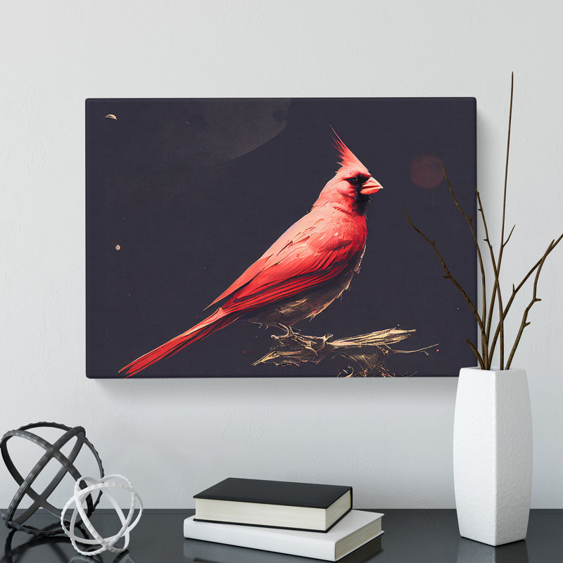 Cardinal Bird Art Painting Vol.1 - Wrapped Canvas, 35cm H x 50cm W x 3cm D