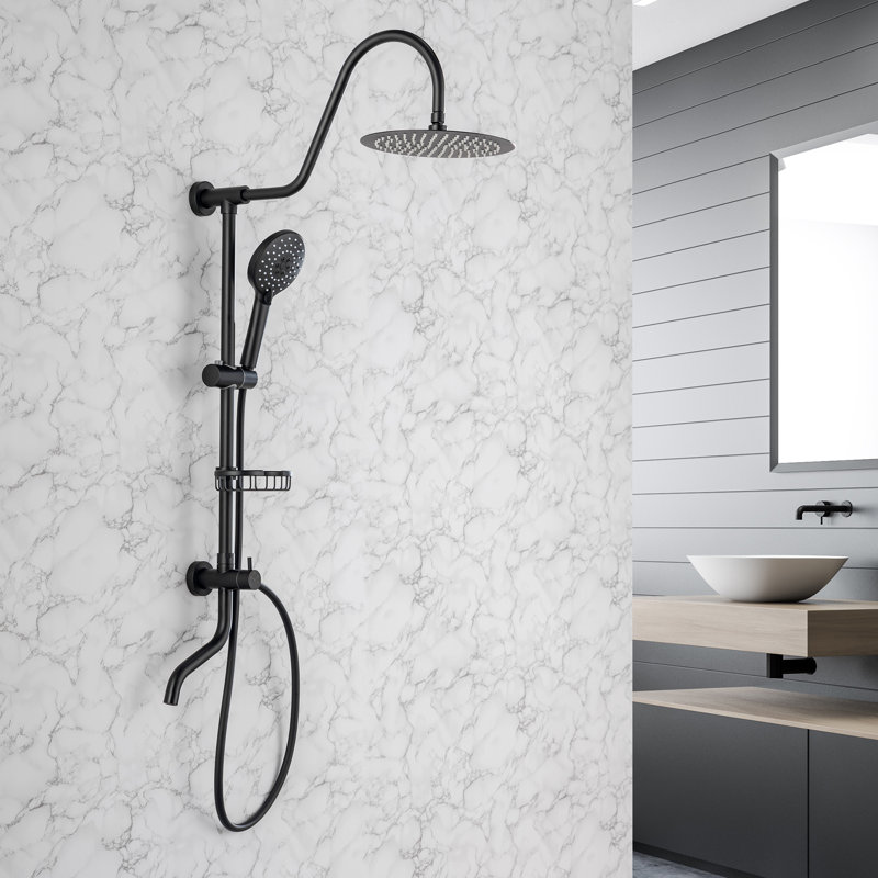 Système de douche complet, Noir mat
