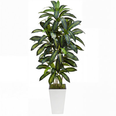 Artificial Dracaena Tree With Tall Planter, 5FT Faux Plant, Indoor Potted Fake Yucca Tree For Home, Office And Living Room Decor, Ideal For Housewarming, Green