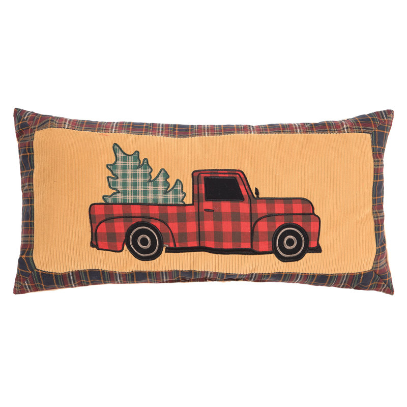 Vintage Christmas Wild Wood For Truck Applique Pillow