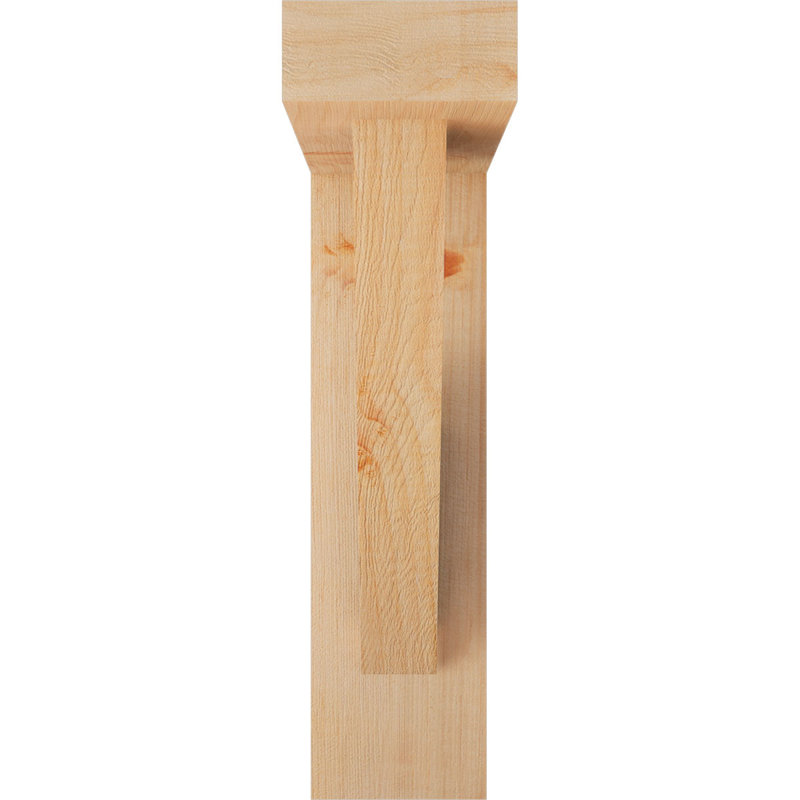 Traditional Block Bracket w/ Offset Brace, 14 x 14, 3 1/2"W Douglas Fir (Smooth)