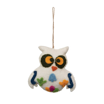  Ornement en laine avec hibou feutré