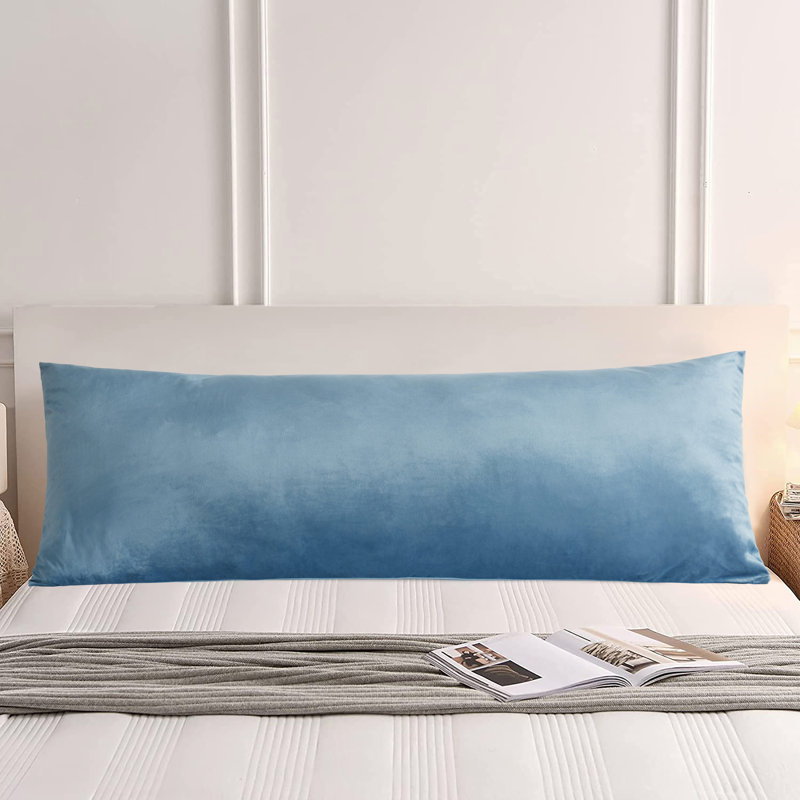 Full Body Pillow With Velvet Cover Supportive Body Pillow For Sleeping, Blue