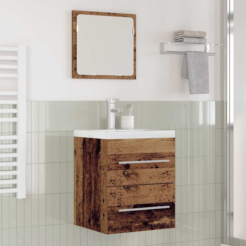 Bathroom Vanity with Basin, Old Wood