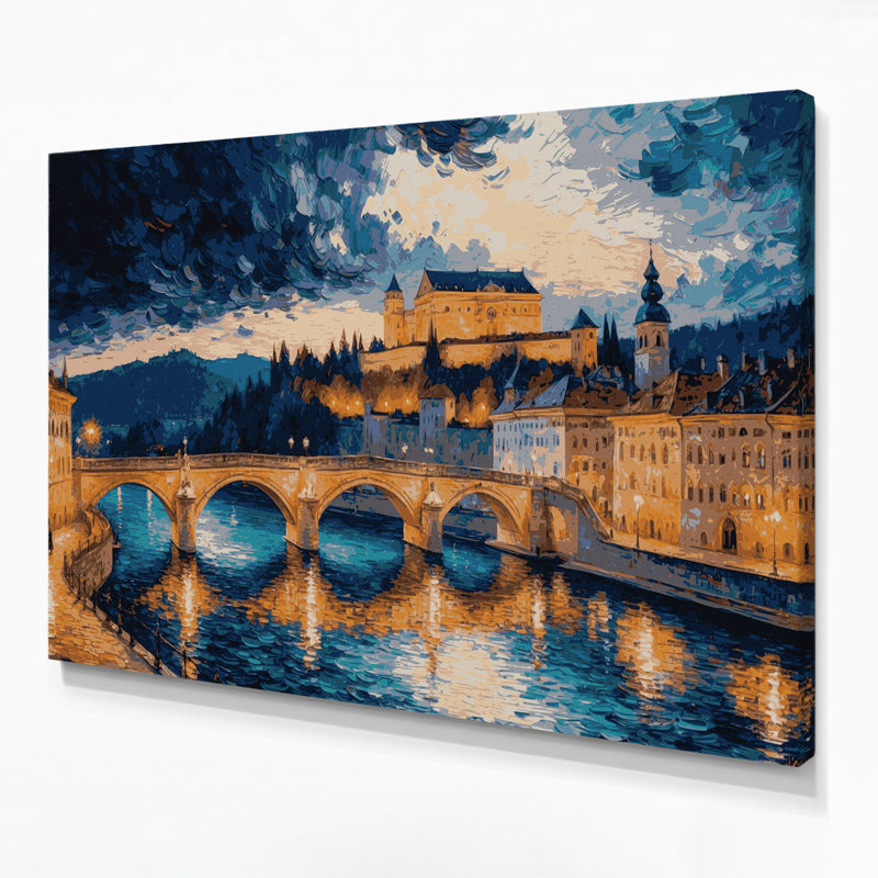 Art mural sur toile grise avec cités, villes de Ljubljana, H 8 po x l 10 po