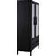Présentoir de 60 po de hauteur avec éclairage à DEL, deux tiroirs, porte en verre trempé pour bureau, salon noir, porte-1330934124