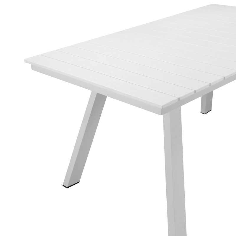 6 - Person Patio Dining Set with Rectangular Table, White