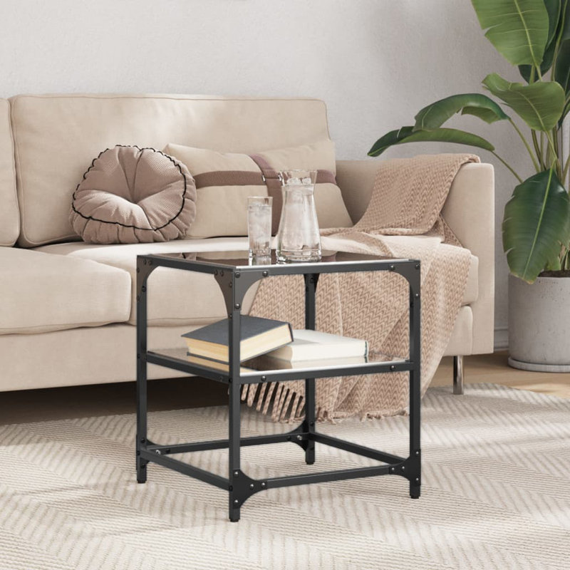 Alleene Coffee Table with Storage, 45cm H x 40cm L x 40cm W, Transparent