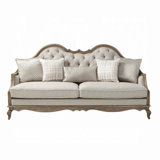 Aeryona Recessed Arm Sofa in Beige and Antique Taupe